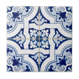 Classic Blue & White Mediterranean Tile Look