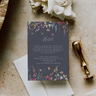 Classic Blue Wild Floral Hotel Enclosure Card