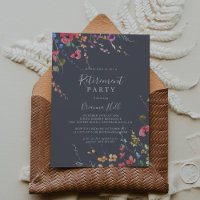Classic Blue Wild Floral Retirement Party