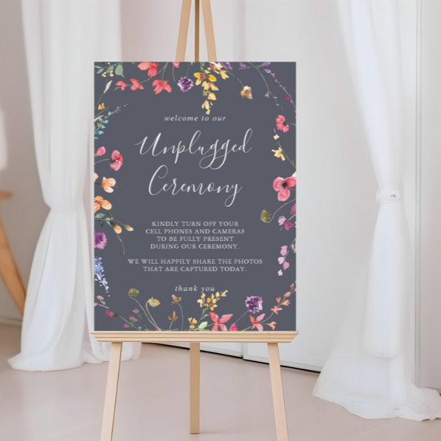 Classic Blue Wild Floral Unplugged Ceremony  Poster (Creator Uploaded)