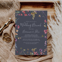 Classic Blue Wild Floral Wedding Brunch 