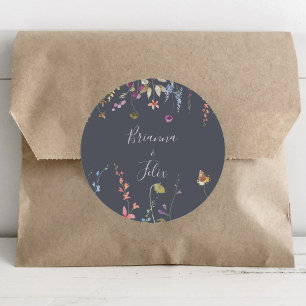 Classic Blue Wild Floral Wedding Envelope Seals