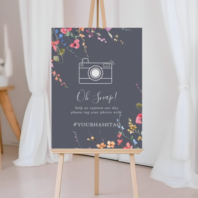 Classic Blue Wild Floral Wedding Oh Snap  Poster (Creator Uploaded)