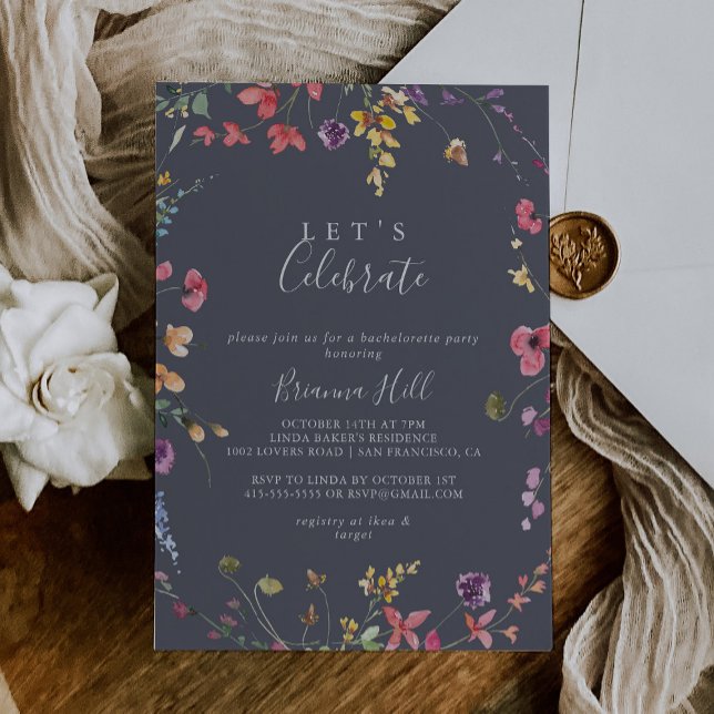Classic Blue Wild Let's Celebrate Party   Invitation (Creator Uploaded)