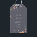 Classic Blue Wild Sip Sip Hooray Bridal Shower  Gift Tags<br><div class="desc">These classic blue wild sip sip hooray bridal shower gift tags are perfect for a rustic wedding shower. The design features a yellow,  purple,  white wild flowers with foliage in a rose and green watercolor background.</div>