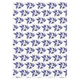 Classic Blue Willow Design Birds Tablecloth