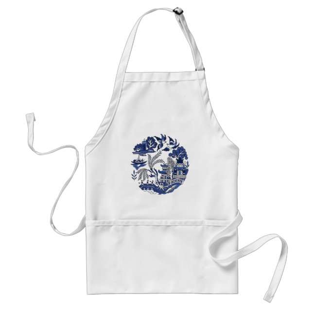 Classic Blue Willow Design Standard Apron (Front)