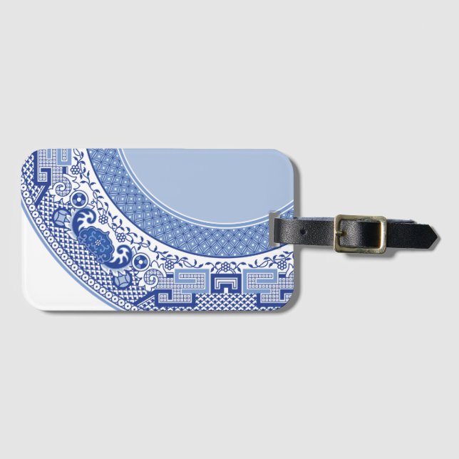 Classic Blue Willow Luggage Tag (Front Horizontal)