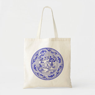 Classic Blue Willow Plate Design Tote Bag