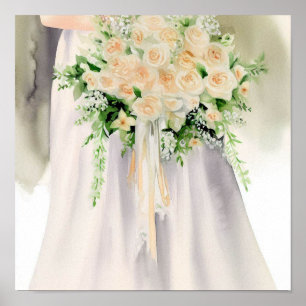 Classic Blush, Bridal Cascading Bouquet 2, Poster