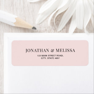 Classic Blush Pink Typography Wedding Address Return Address Label