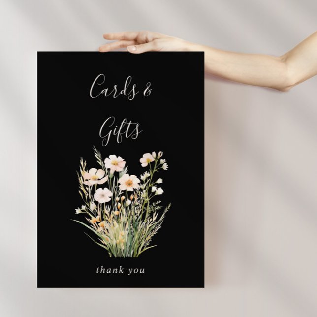 Classic Blush Wildflower Black Cards and Gifts  Poster (Creator Uploaded)