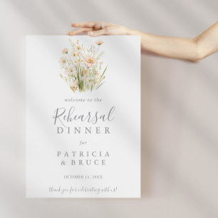Classic Blush Wildflower Rehearsal Dinner Welcome  Poster
