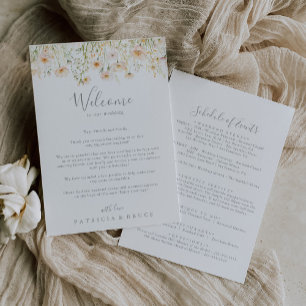 Classic Blush Wildflower Wedding Welcome Letter
