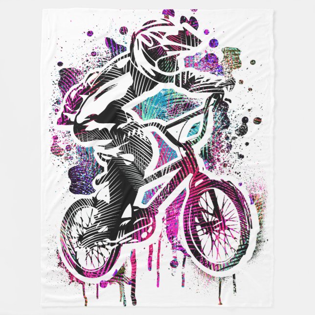 Classic Bmx Bike - Bmx Freestyle - Bmx Fleece Blan Blanket (Front)