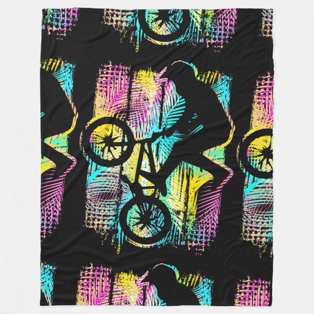 Classic Bmx Bike - Bmx Freestyle - Bmx Fleece Blanket (Front)
