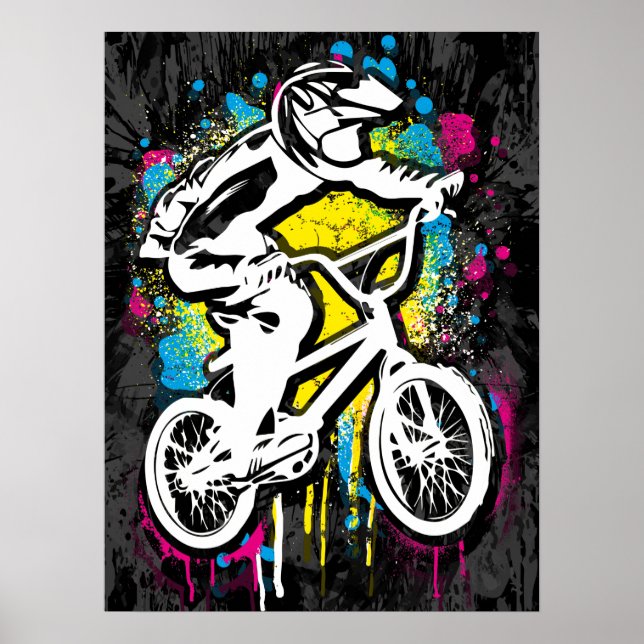 Classic Bmx Bike - Bmx Freestyle Bmx Poster Print (Front)