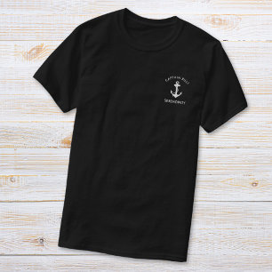 Classic Boat Anchor Captains Black T-Shirt
