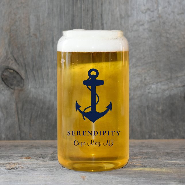 Classic Boat Anchor Logo Can Glass (Creator Uploaded)