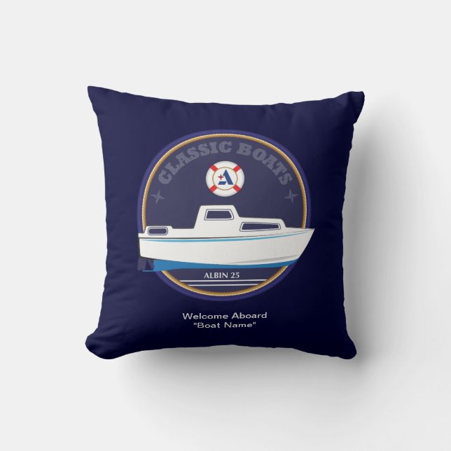 Classic Boats - Albin 25 throw cushion (Front)
