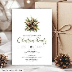 Classic Bohemian Neutral Botanical Holiday Dinner  Invitation