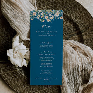 Classic Boho Blush Wildflower Dinner Menu