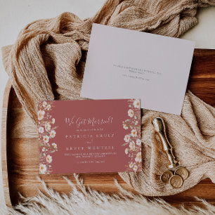 Classic Boho Blush Wildflower Elopement Announcement