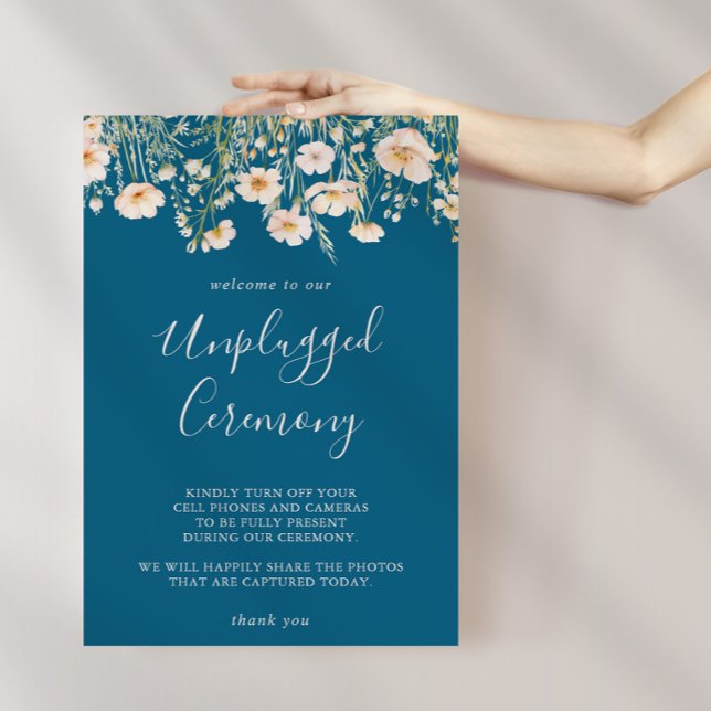 Classic Boho Blush Wildflower Unplugged Ceremony  Poster (Creator Uploaded)