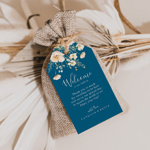 Classic Boho Blush Wildflower Wedding Welcome Gift Tags