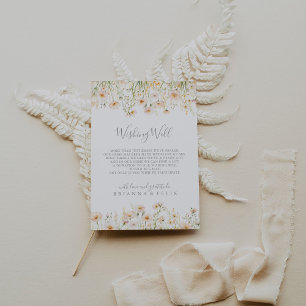 Classic Boho Blush Wildflower Wedding Wishing Well Enclosure Card