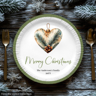 Classic Boho Botanical Christmas Bouquet Plates