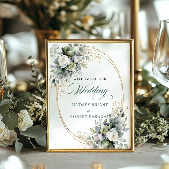 Classic Boho Botanical Wedding Welcome Sign (Classic Boho Botanical Wedding Welcome Sign)