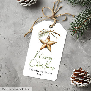 Classic Boho Neutral Colors Holiday Gift Tag