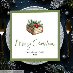 Classic Boho Scandinavian Christmas Tree Table  Napkin