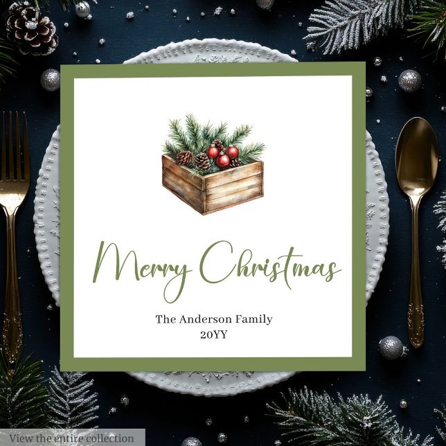 Classic Boho Scandinavian Christmas Tree Table  Napkin (Classic Boho Scandinavian Christmas Tree Table Napkins)