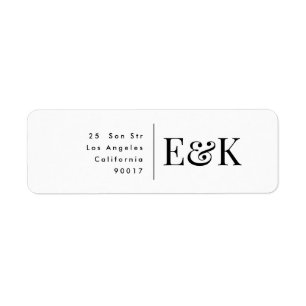 Classic Bold Big Monogram Elegant Return Address Label