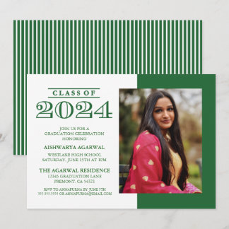 CLASSIC BOLD CLASS OF 2024 GRADUATION INVITATION
