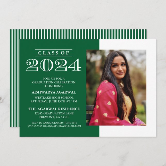 CLASSIC BOLD CLASS OF 2024 GRADUATION INVITATION (Front/Back)
