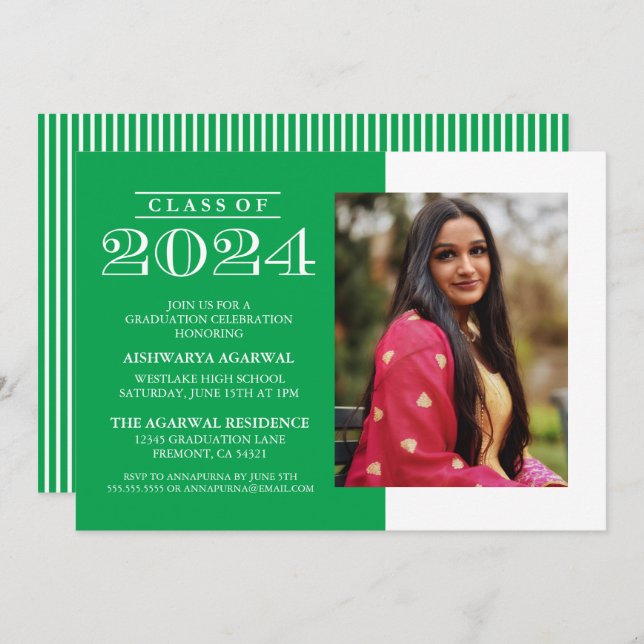 CLASSIC BOLD CLASS OF 2024 GRADUATION INVITATION (Front/Back)
