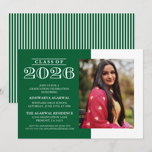 CLASSIC BOLD CLASS OF 2026 GRADUATION INVITATION (Front/Back)