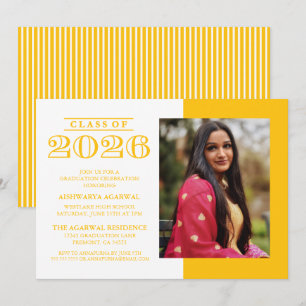 CLASSIC BOLD CLASS OF 2026 GRADUATION INVITATION