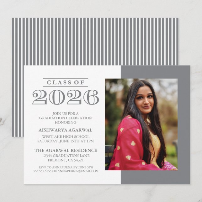 CLASSIC BOLD CLASS OF 2026 GRADUATION INVITATION (Front/Back)