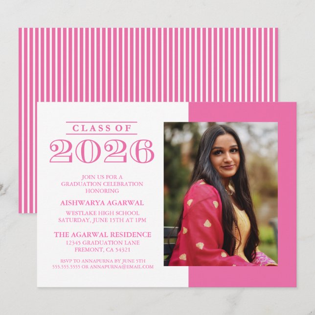 CLASSIC BOLD CLASS OF 2026 GRADUATION INVITATION (Front/Back)