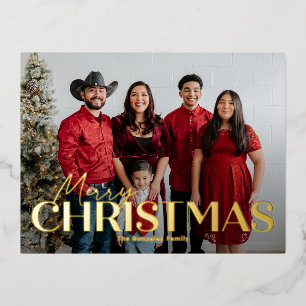 Classic Bold Foil Christmas Postcard