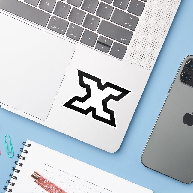 Classic Bold Letter X Monogram (Laptop w/ iPhone)
