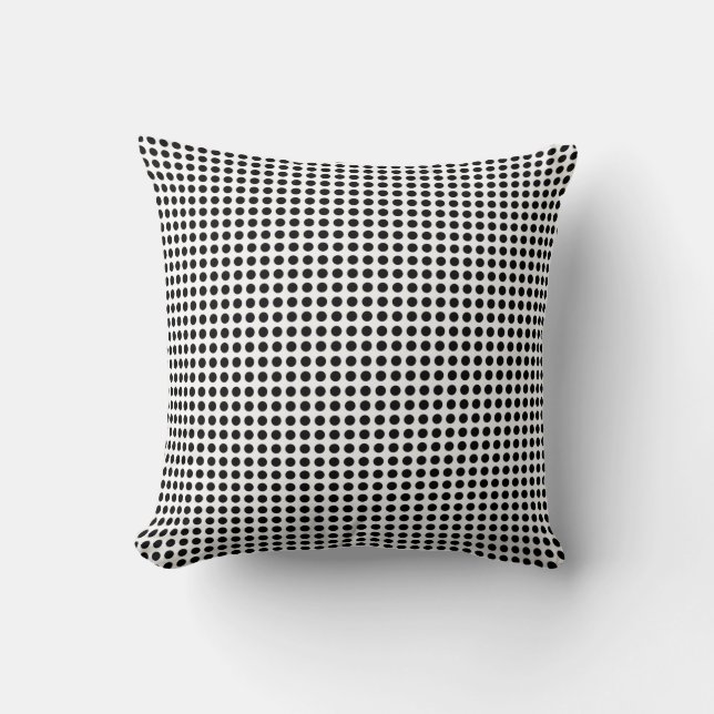 Classic Bold Modern Black and White Polka Dots Cushion (Front)