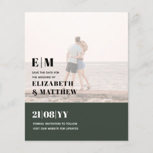 Classic BOLD PHOTO OVERLAY Save the Dates BUDGET Flyer