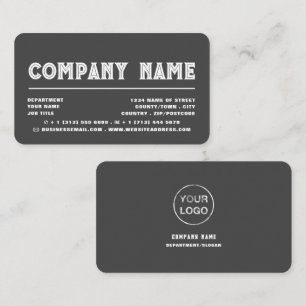 Classic Bold Typography - Logo - Grey & White Business Card