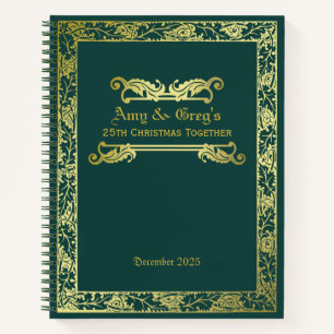 Classic Book Cover Gold Green Foliage Ornament