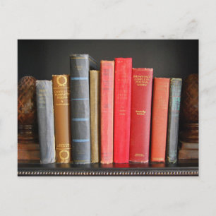 Classic Books on a Shelf Postcard